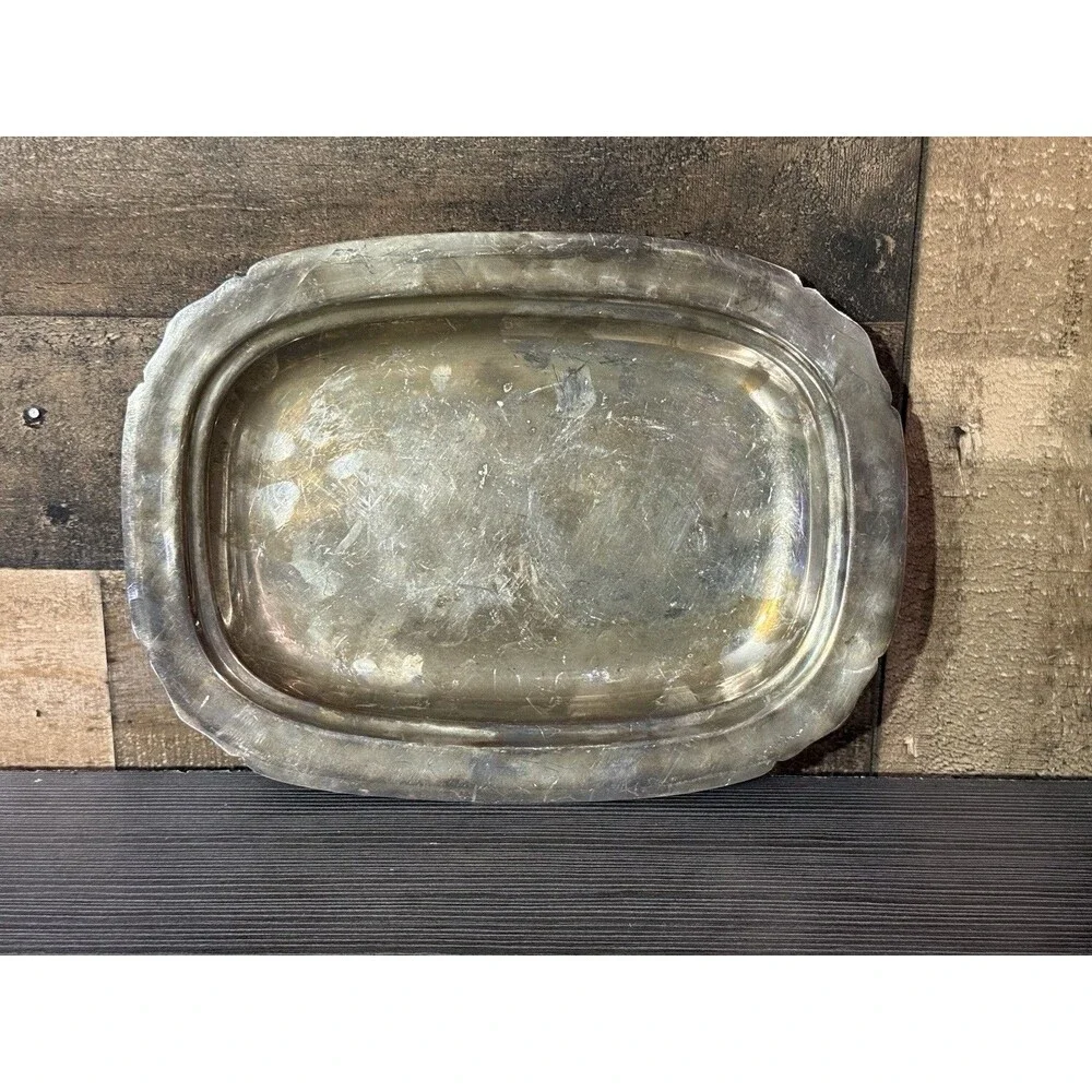 🔥RARE-1952 Vintage Reed & Barton Silver Plated Rectangular Serving Tray Patina